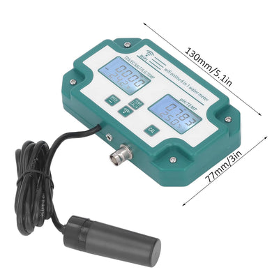 Kadimendium Wasserqualitätsmessgerät Hochpräzise 6 in 1 PH TDS EC SG Salztemperaturtester WiFi-Verbi