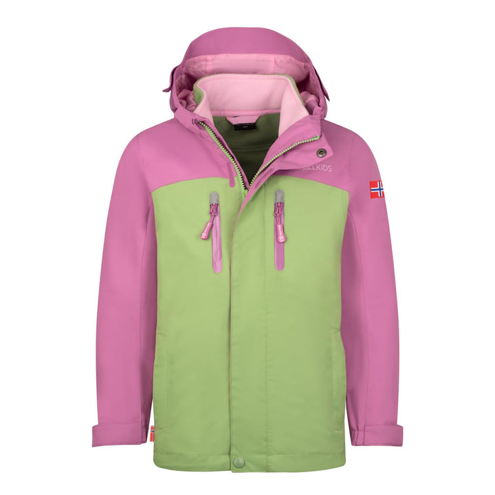 Trollkids Girls Bryggen 3in1 Jacket 164 Mallow Pink, 164 Mallow Pink