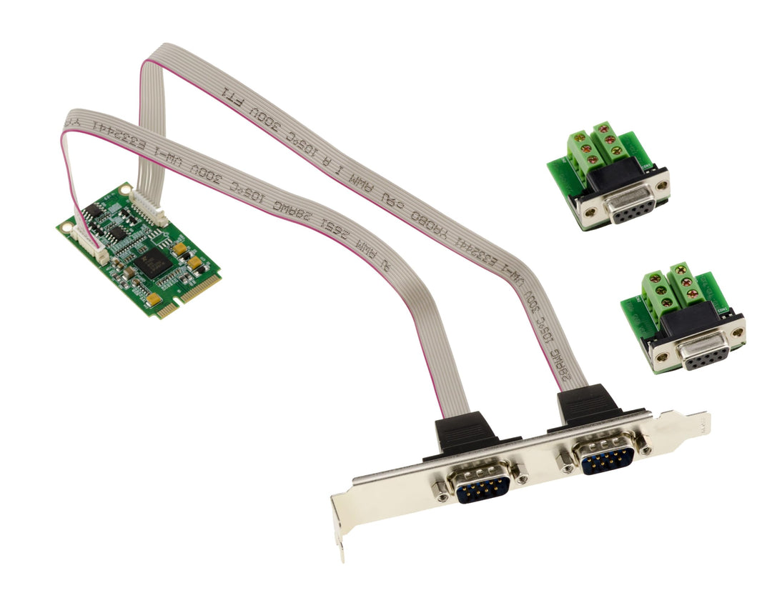 KALEA-INFORMATIQUE Mini PCI Express MiniPCIe-Karte mit 2 seriellen Ports RS422 RS485 DB9 mit EXAR XR