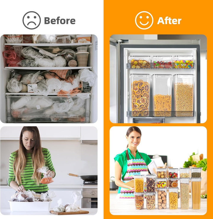 0.8L Vorratsdosen Luftdicht 8er Set, Müsli Schüttdose &amp; Frischhaltedosen, BPA frei Kunststoff luftdi