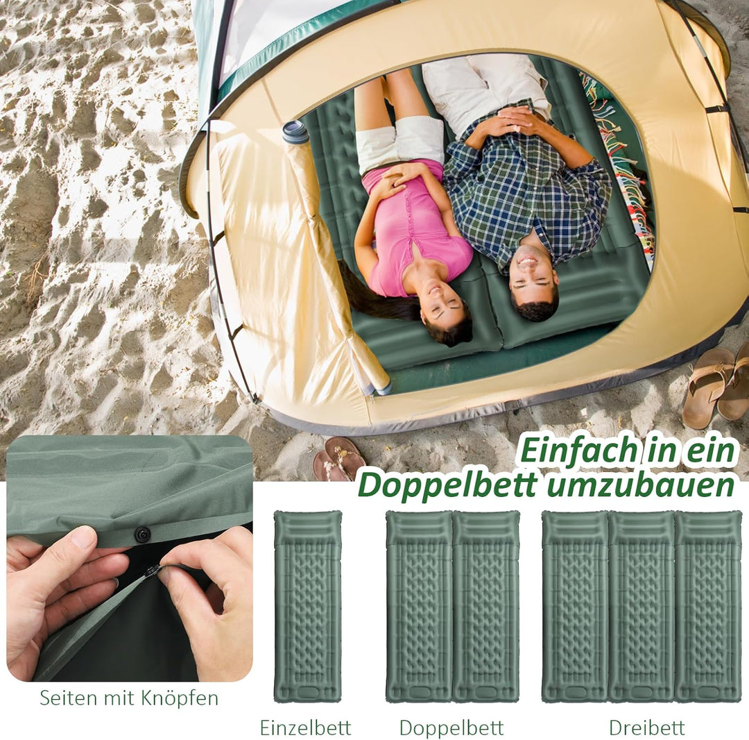 Camping Isomatte Selbstaufblasend 2025 Nue,12cm Verdickte Luftmatratze mit Verstärkter Luftsäulen-St
