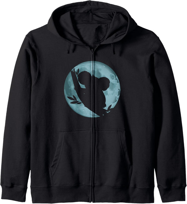 Koala Mond Silhouette Kunst Australisches Tier Kapuzenjacke