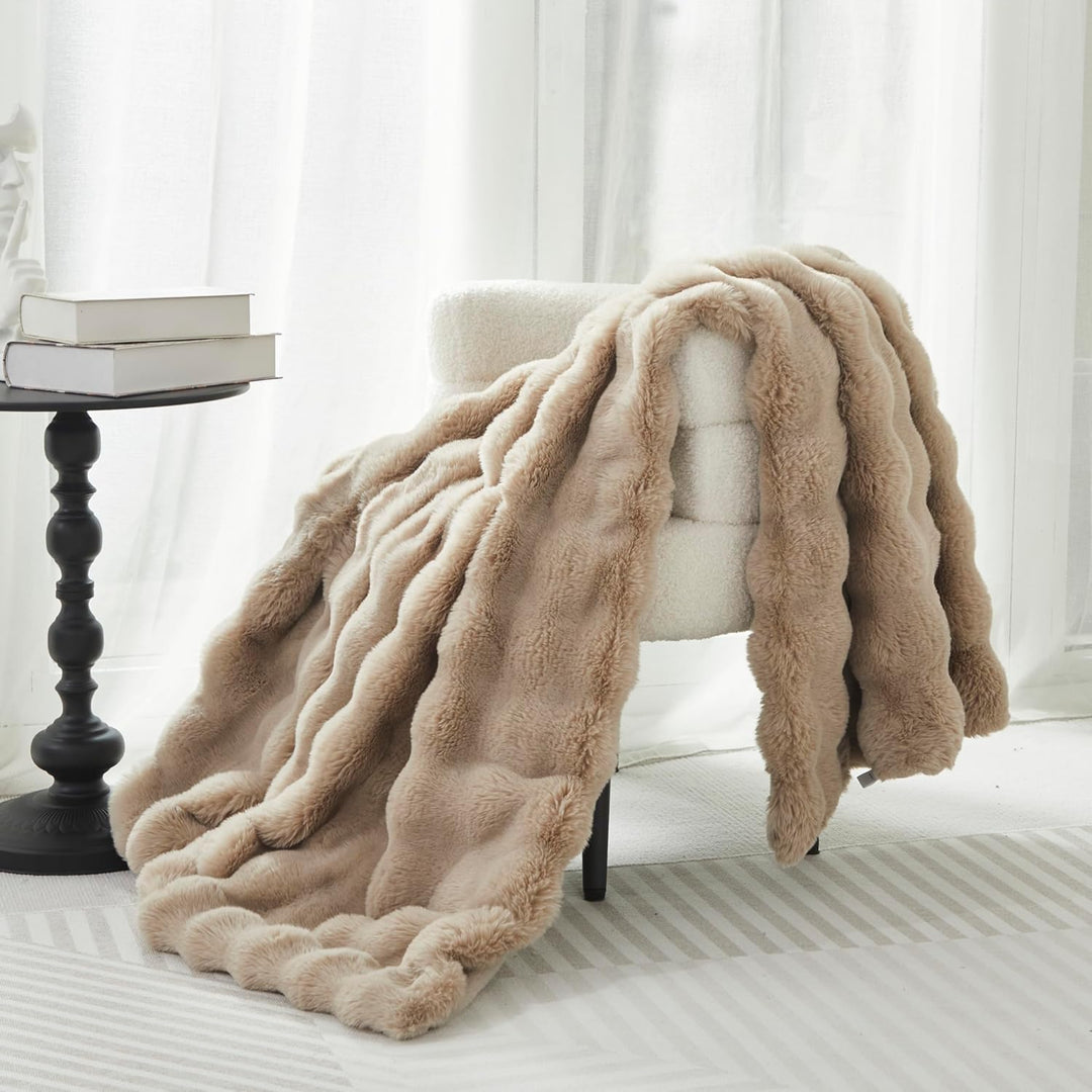 Kuscheldecke Kaninchen Plüsch Flauschige Decke Soft Wohndecke Dick 1000GSM Flanell Decke Couchdecke