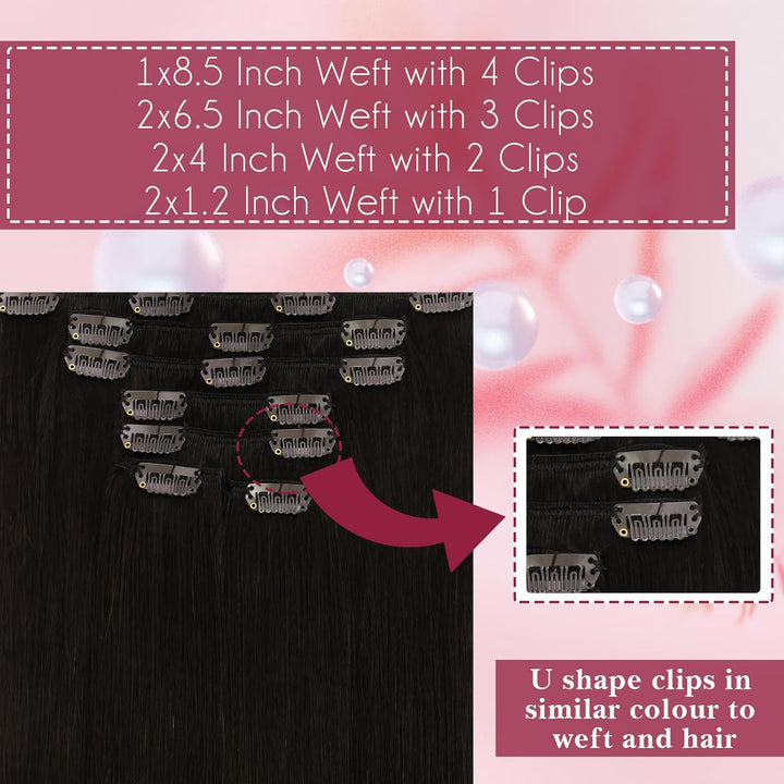 Vivien Echthaar Extensions Clip Braun Echthaar Clip in Extensions Remy Echthaar Clip in Extensions H
