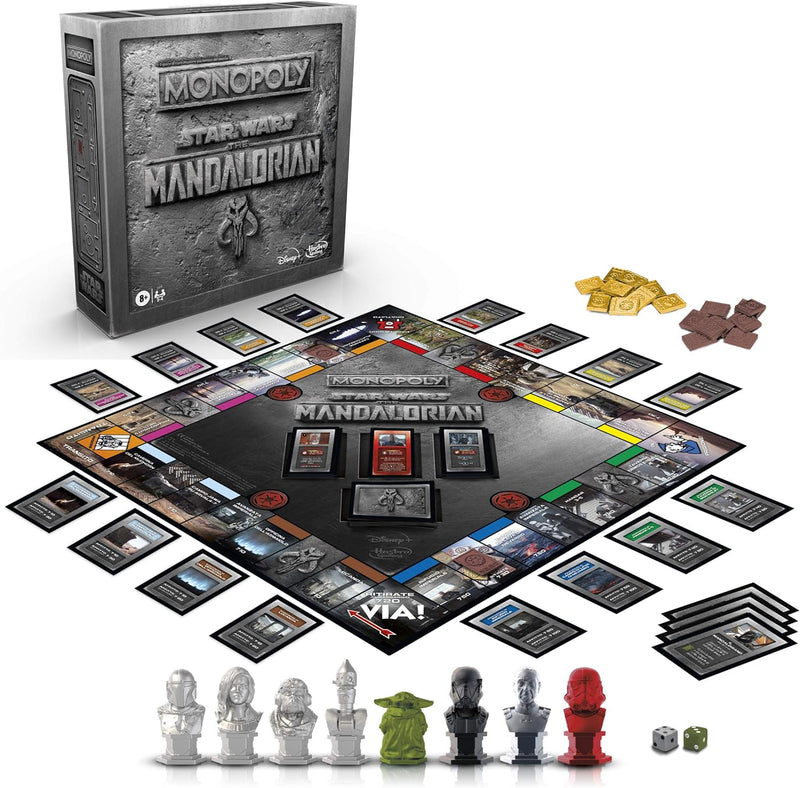 Hasbro Monopoly Star Wars The Mandalorian, Spiel in Box, inspiriert von der TV-Serie The Mandalorian