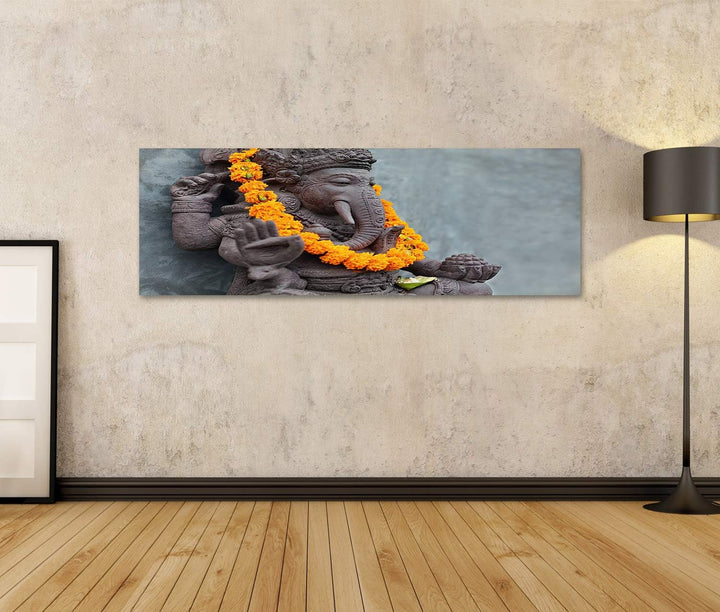 islandburner Bild auf Leinwand Ganesha Mit Balinesischen Barong Masken Auf Der Vorderseite Eines Tem