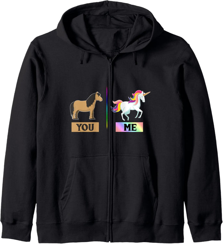 You & Me Lustiges Pferd und Einhorn Spruch Kapuzenjacke