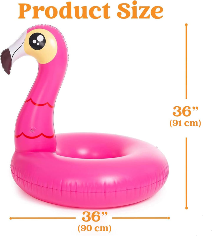 JOYIN 2 Pack Aufblasbare Einhorn und Flamingo Luftmatratze mit Glitzer, Pool Float, Schwimmtier Luft