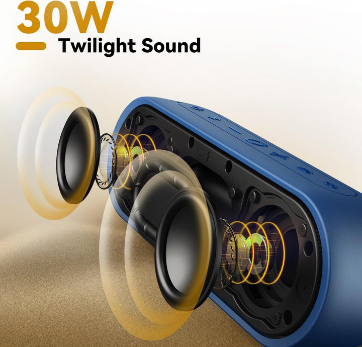 Tribit tragbarer Bluetooth-Lautsprecher XSound Plus 2, drahtloser Lautsprecher 30W mit XBass, IPX7,