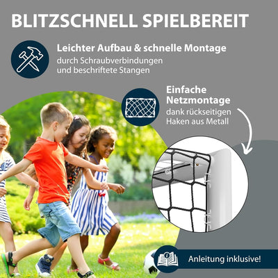 HUDORA Fussballtor Advanced 120/180/240/300 - Fussballtor für Kinder/Jugendliche & Erwachsene - Outd