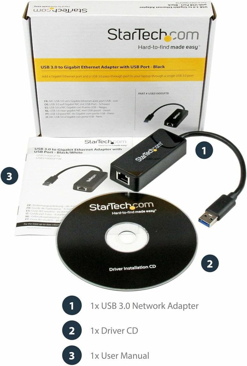 StarTech.com USB 3.0 auf Gigabit Ethernet Adapter - USB 3.0 10/100/1000Mbit/s Netzwerk Adapter NIC m