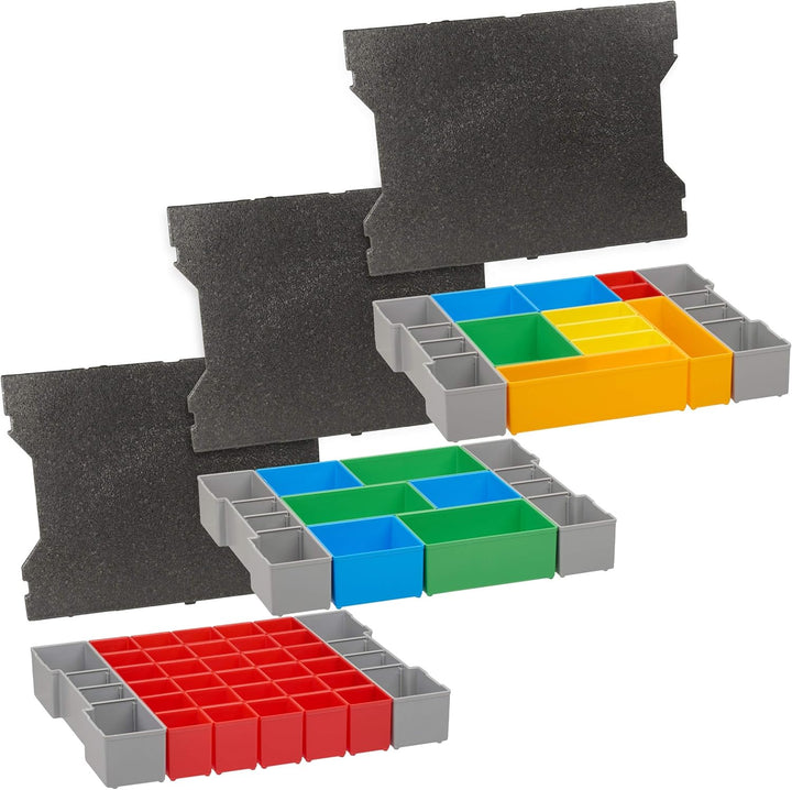 Bosch Sortimo L-box Einlagen | 3er Set Werkzeugkoffer Einlagen für LBoxx Serie G4 inkl. Einsatz A3,