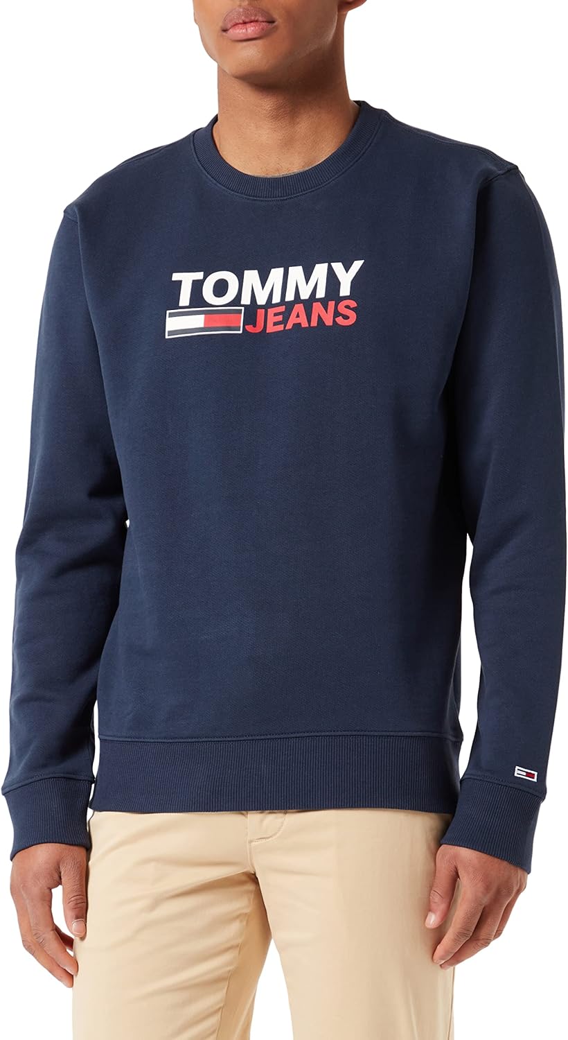 Tommy Jeans Herren TJM Corp Logo Crew Sweatshirt, Twilight Navy, S