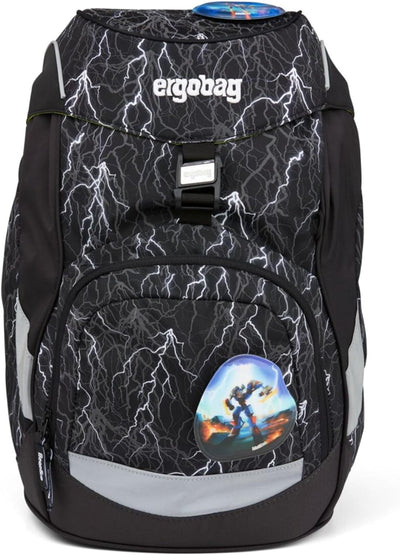 ergobag Prime Rucksack Schule Elementare Ergonomisch - 20L - Spaziale Super Reflect Glow, Einheitsgr