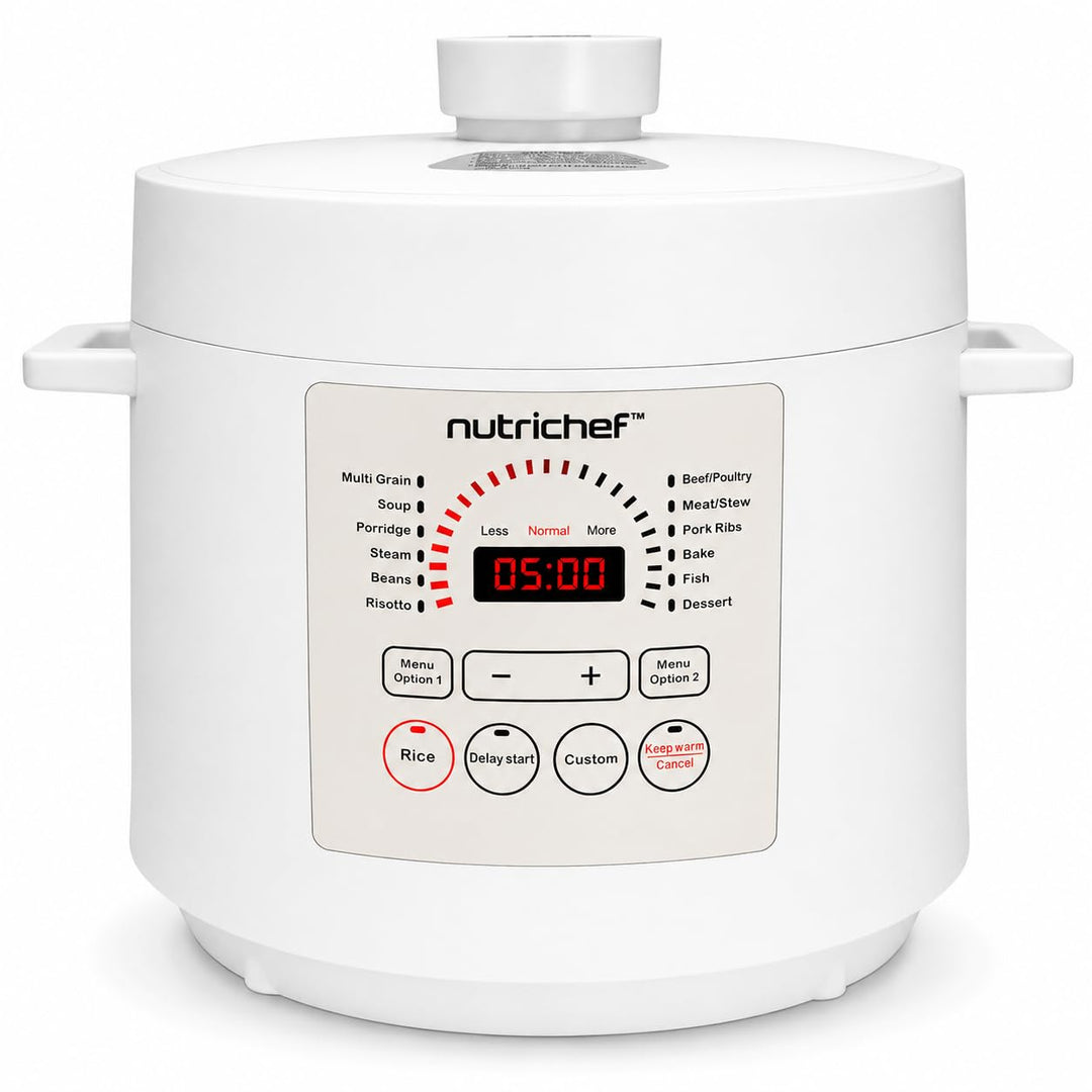 NutriChef Multikocher 5,7 L Elektrischer Schnellkochtopf, 12 Programme, Digitaler Druckkocher mit LC