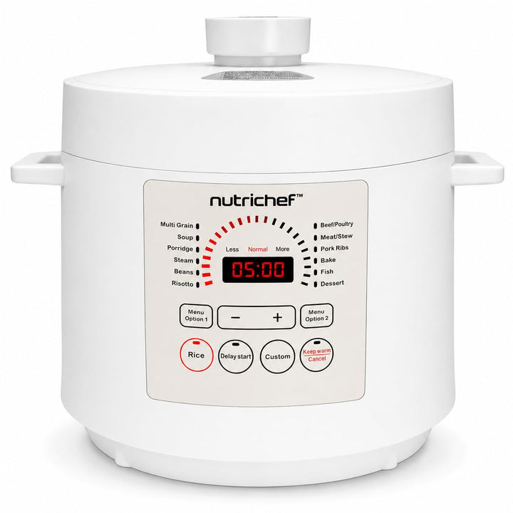 NutriChef Multikocher 5,7 L Elektrischer Schnellkochtopf, 12 Programme, Digitaler Druckkocher mit LC
