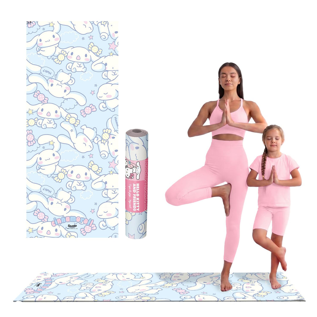 Hello Kitty Offiziell – Kinder Yoga- & Gymnastikmatte Hello Kitty & Cinnamoroll (60 x 150 x 0,5 cm)