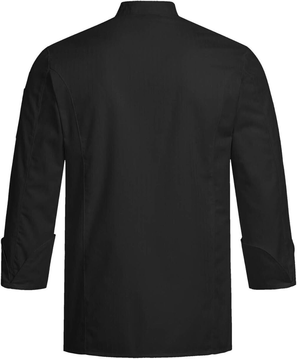 Greiff Gastro Moda Cuisine Herren Premium-Kochjacke Regular-Fit Schwarz M, Schwarz M