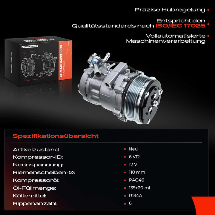 Frankberg Klimakompressor Klimaanlage Kompatibel mit Combo 1.2L 2005-2011 Corsa C F08 F68 1.2L 2003-