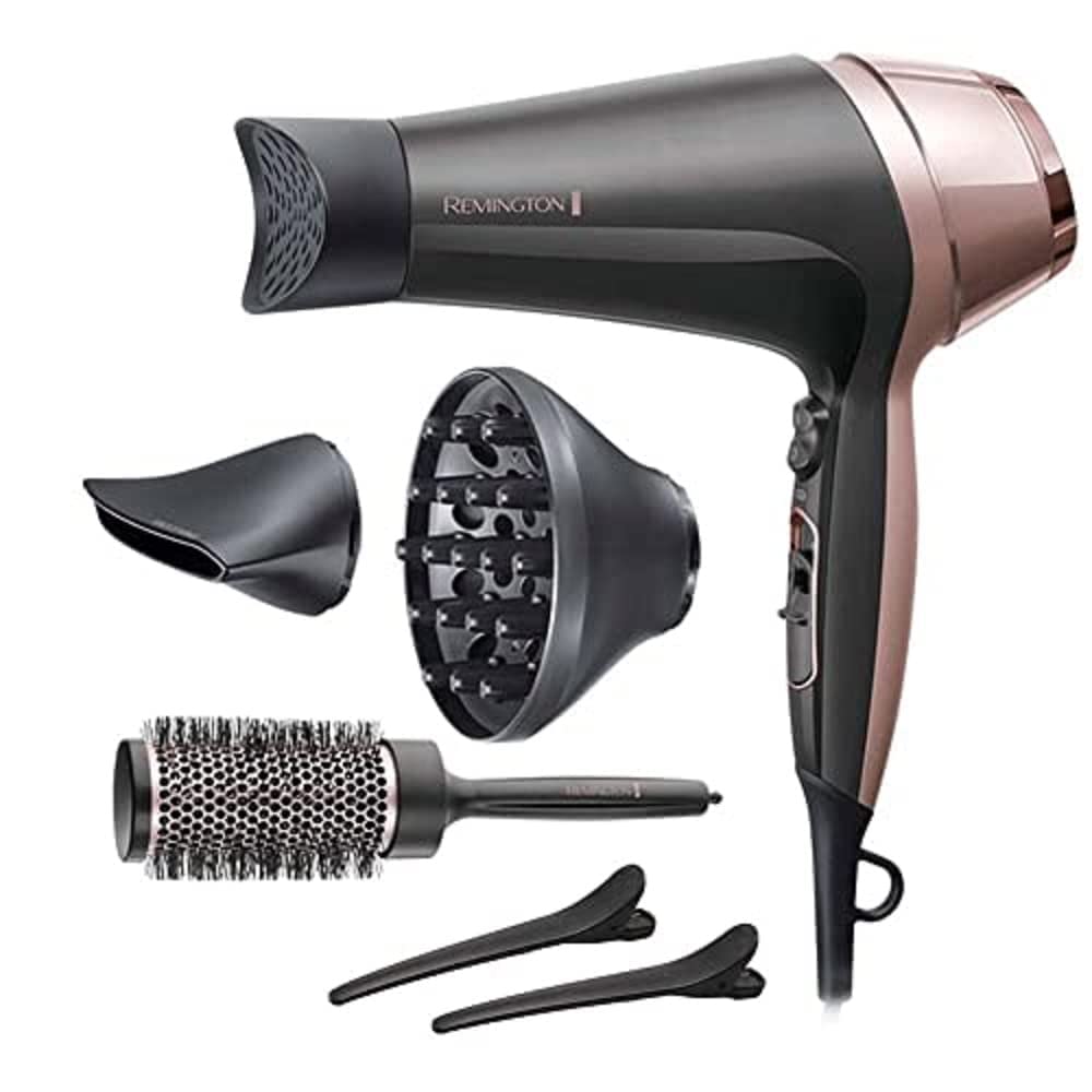 Remington Haartrockner Ionen [Locken &amp; Wellen &amp; Glatt] Curl-Straight (2200W, inkl 3 Stylingaufsätze:
