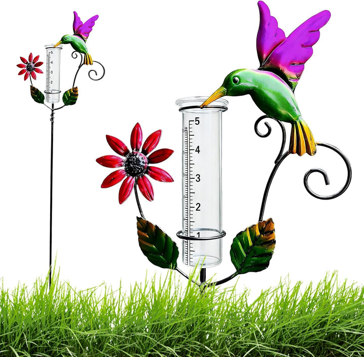 Regenmesser für Garten: 12cm Glas-Regenmesser mit klarer Skala, Outdoor-Regenmesser Frostsicher, Abn