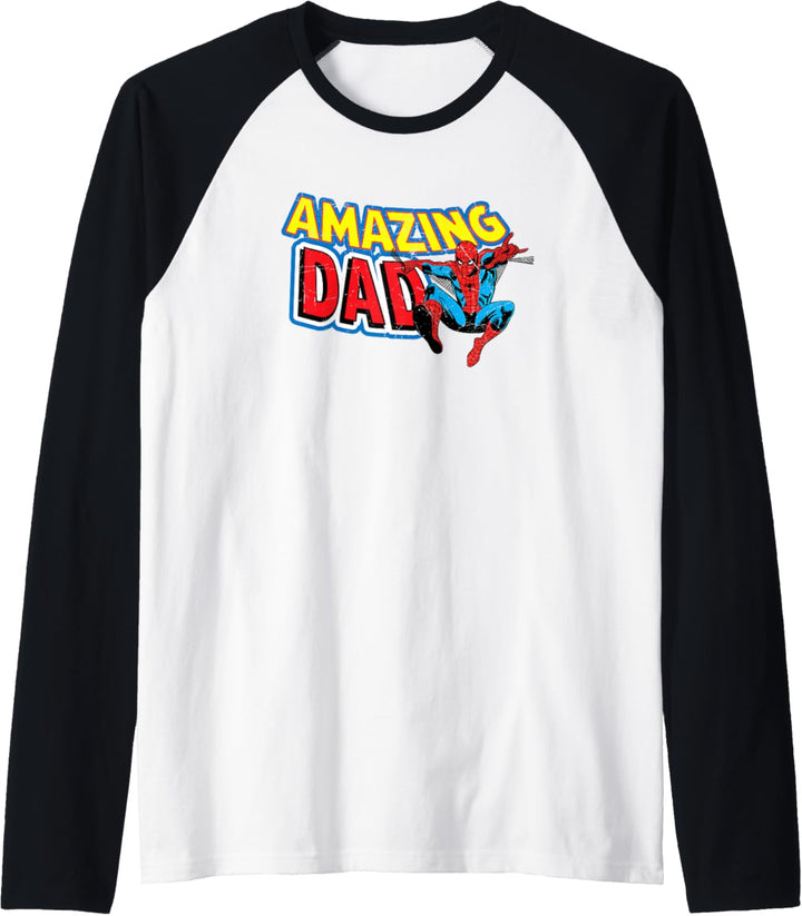 Marvel Spider-Man Amazing Dad Comic Book Men's Raglan