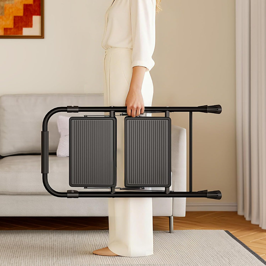 KINGRACK 2 Stufen Kleine Leiter, Trittleiter mit Anti-Rutsch, Breitem Pedal | Tritthocker Klappbar m