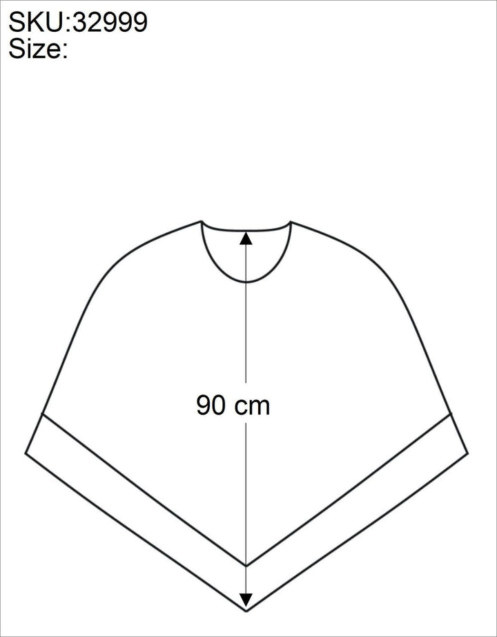 GURU SHOP Poncho Hippie Chic, Ethno Poncho, Andenponcho, Herren/Damen, Blau, Baumwolle, Size:One Siz