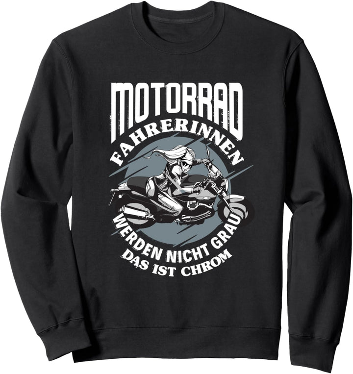 Motorrad Fahrerin Motorradfahrerin Frauen Motocross Geschenk Sweatshirt