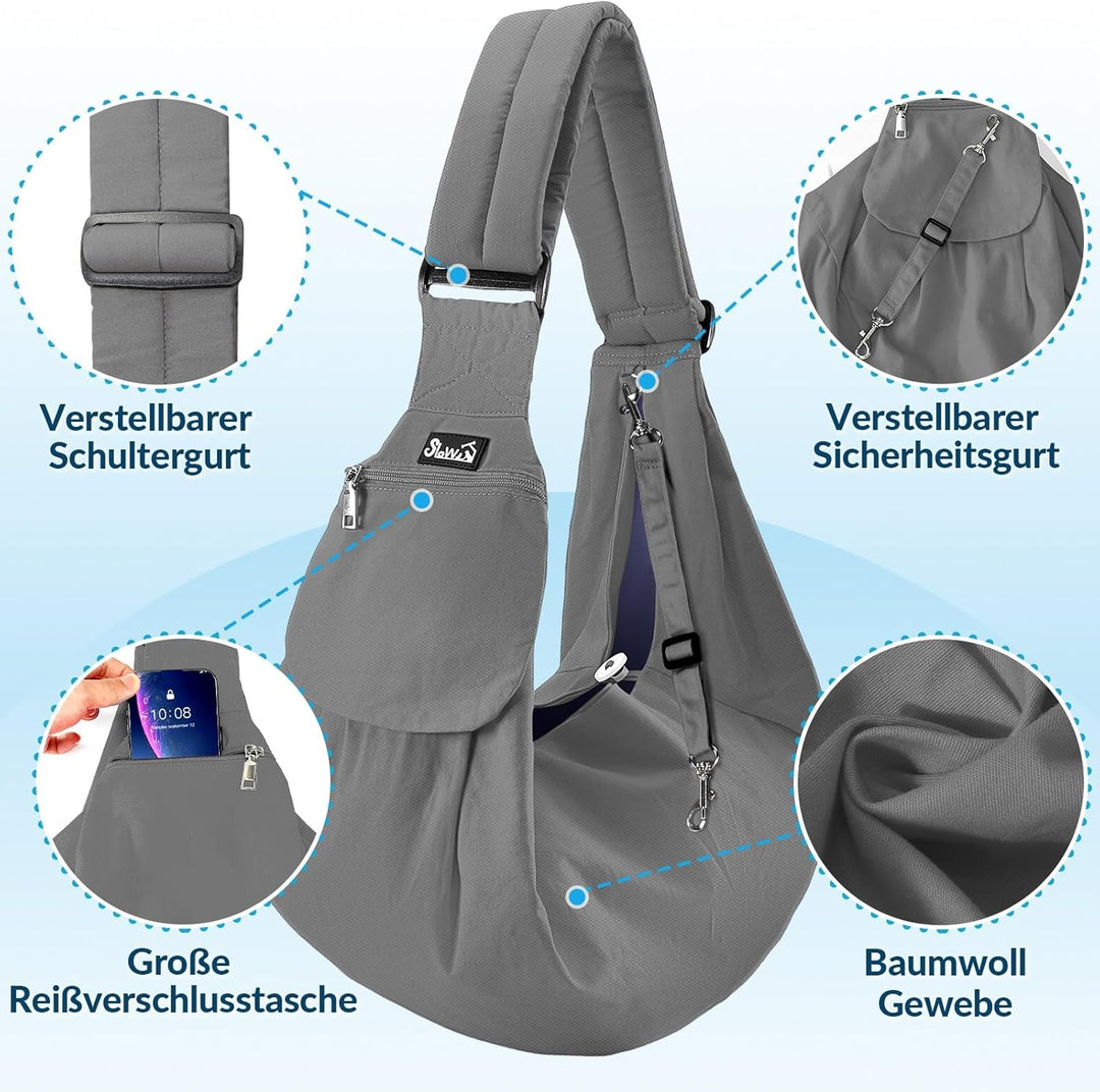 SlowTon Hundetragetasche, Haustier Hundetasche mit verstellbarem, gepolstertem Schultergurt und Fron
