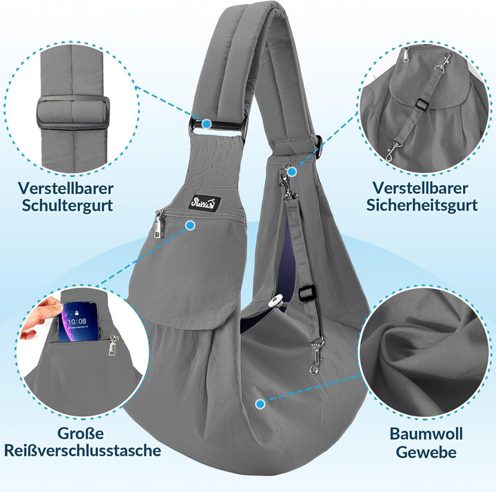 SlowTon Hundetragetasche, Haustier Hundetasche mit verstellbarem, gepolstertem Schultergurt und Fron