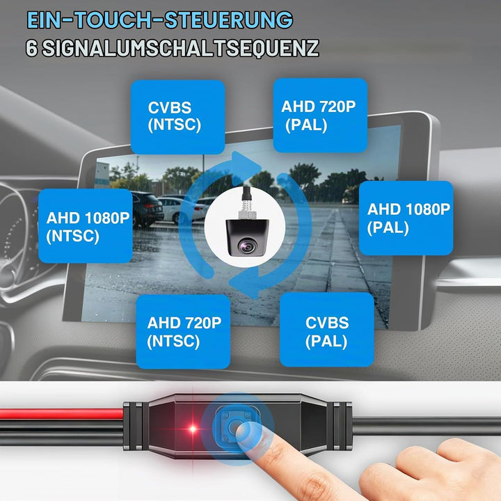 PARKVISION Rückfahrkamera für Auto Robustes Metallgehäuse 1080P HD Backup Kamera, 180° Weitwinkel-Rü
