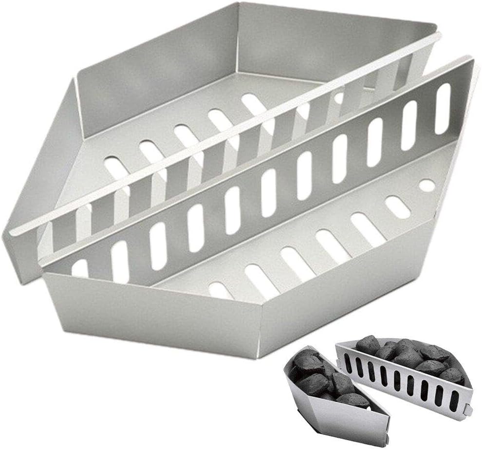 Edelstahl-holzkohlekorb, Grillkorb Für Kugelgrills – Kohlebrikettshalter Für Grillwerkzeug Und Zubeh