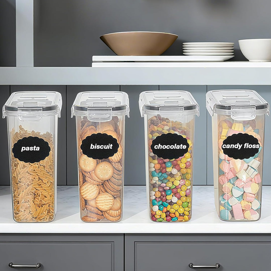 AiQInu 2.5L Vorratsdosen Set, 4er Aufbewahrungsbox Küche mit Deckel aus Plastik, Vorratsgläser für M