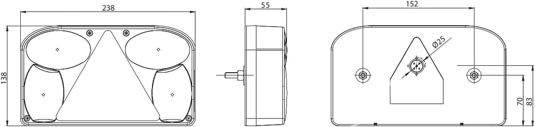Anhängerbeleuchtung SET Rückleuchten 12V LED Umrissleuchten 7 polig Kabel 5,3 m