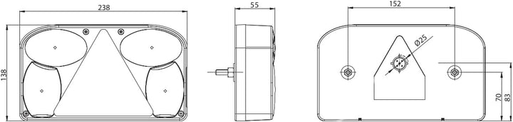 Anhängerbeleuchtung SET Rückleuchten 12V LED Umrissleuchten 7 polig Kabel 5,3 m