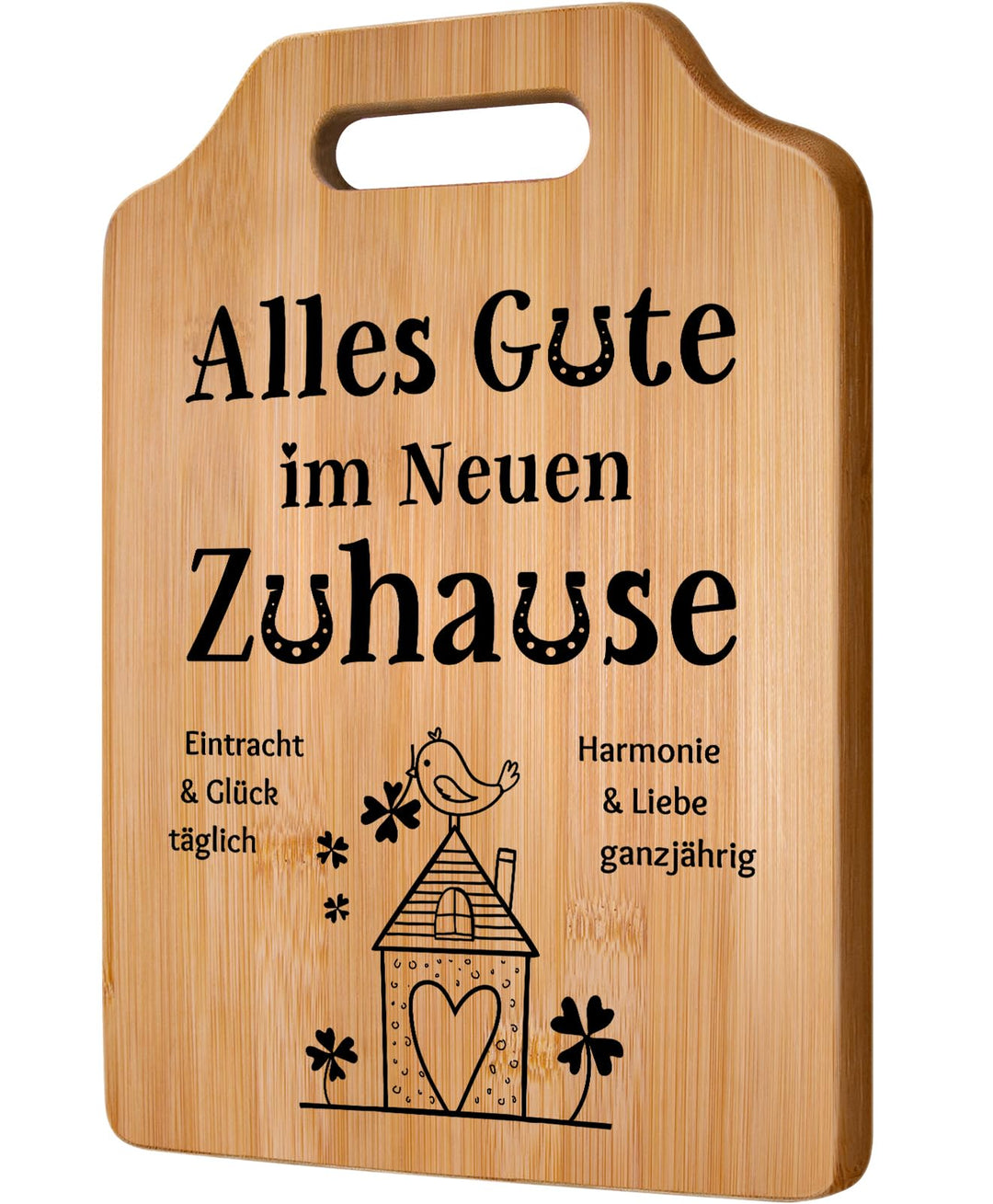 Geschenkideen zum Einzug - Bambus Schneidebrett, Einzugsgeschenke Haus, Einweihungsgeschenk Haus, Ge