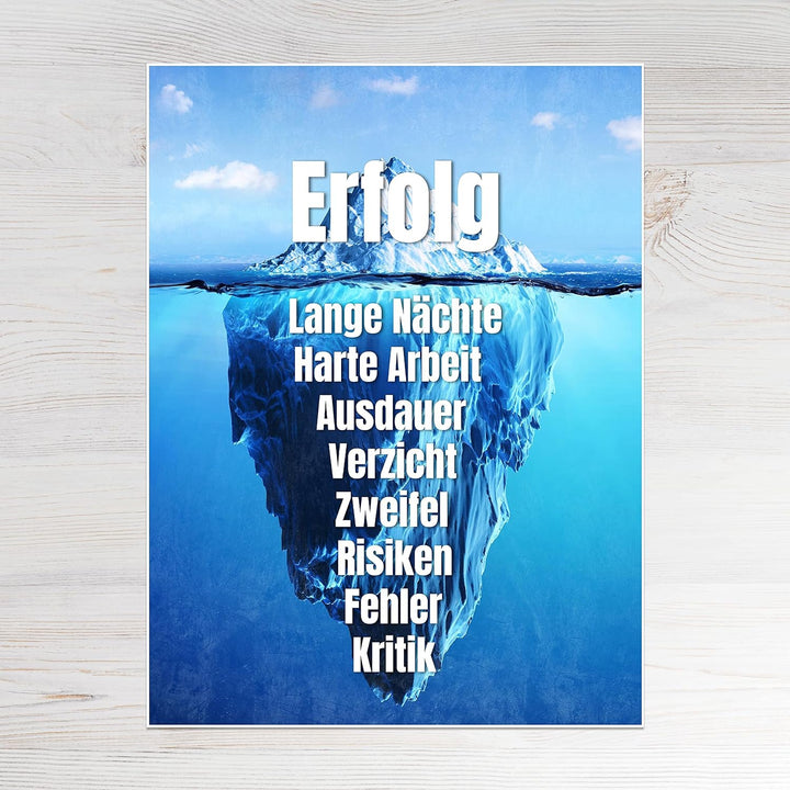 wandmotiv24 Poster als Wanddeko, Grösse 80x60cm, Erfolg Eisberg, Arktis, Arbeit, Moderne Wanddeko, W