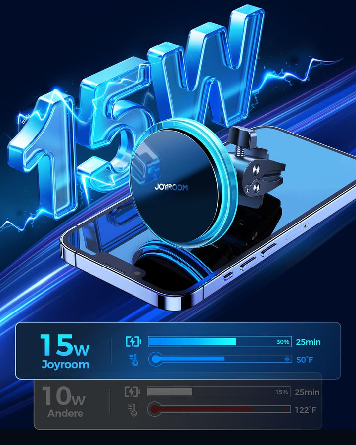 JOYROOM 15W Design für Magsafe Autohalterung mit Ladefunktion, [1,80KG Magnetkraft][5S Installation]