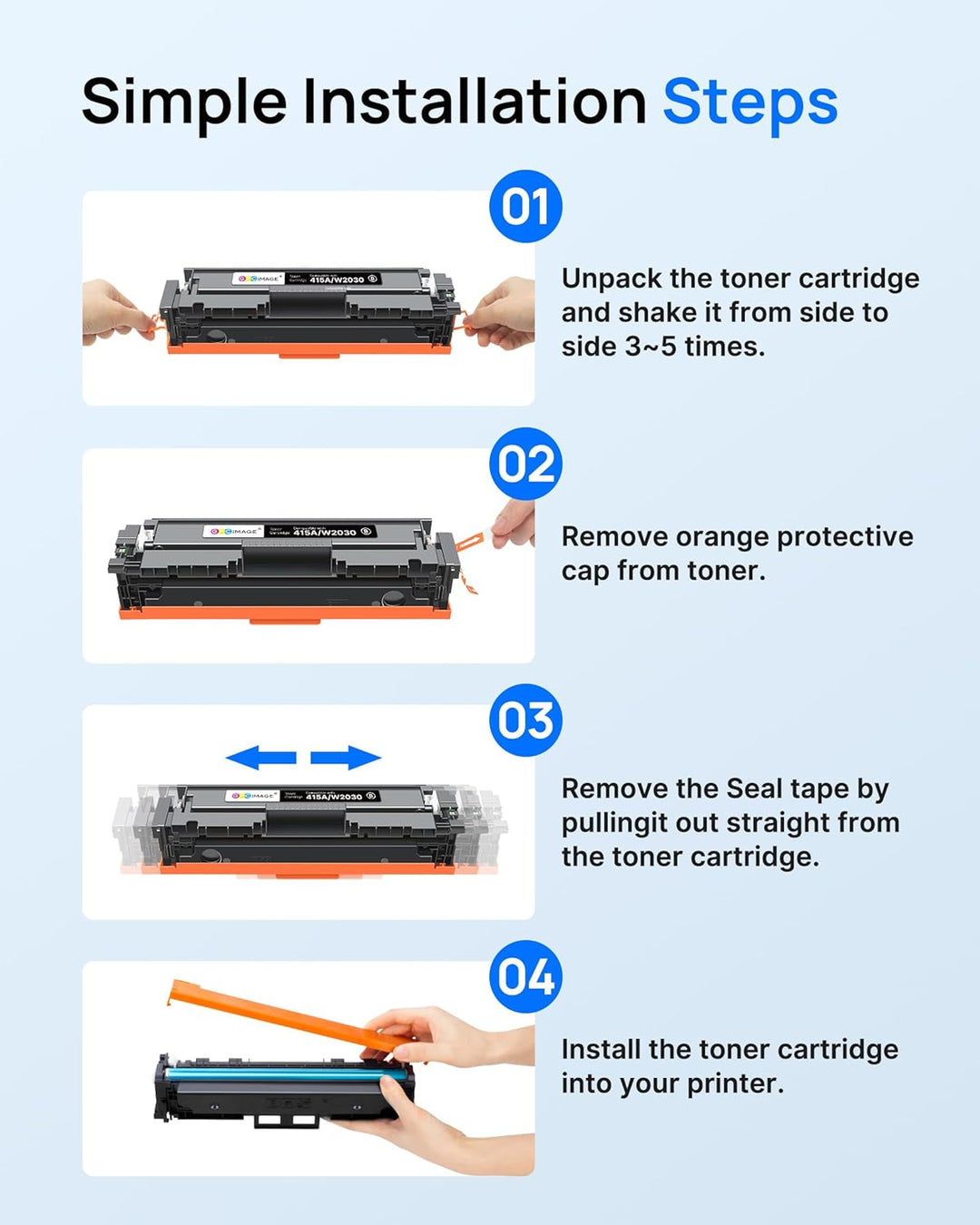 GPC IMAGE 415A Toner (Mit Chip) Kompatible für HP 415A Toner für HP 415X W2030A W2030X Color LaserJe
