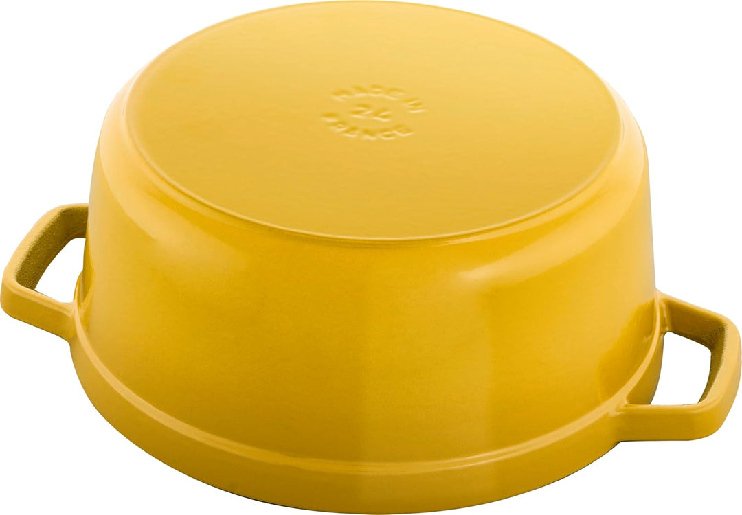 STAUB Cocotte, Gusseisen Bräter, Alle Herdarten inkl Induktion, Rund, 24 cm, 3,8 L, Zitronen-Gelb 24