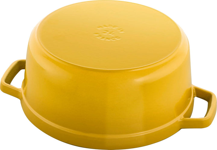 STAUB Cocotte, Gusseisen Bräter, Alle Herdarten inkl Induktion, Rund, 24 cm, 3,8 L, Zitronen-Gelb 24