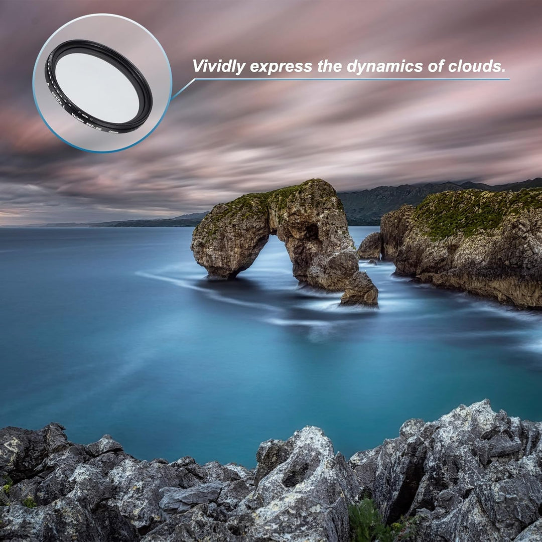 QUARKZMAN ND2-400 Objektivfilter Variabler Neutraldichtefilter 55mm Kreisförmiger ND-Filter Graufilt