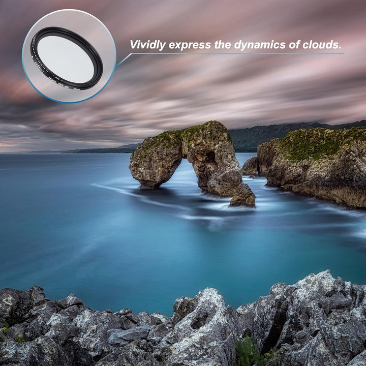 QUARKZMAN ND2-400 Objektivfilter Variabler Neutraldichtefilter 55mm Kreisförmiger ND-Filter Graufilt