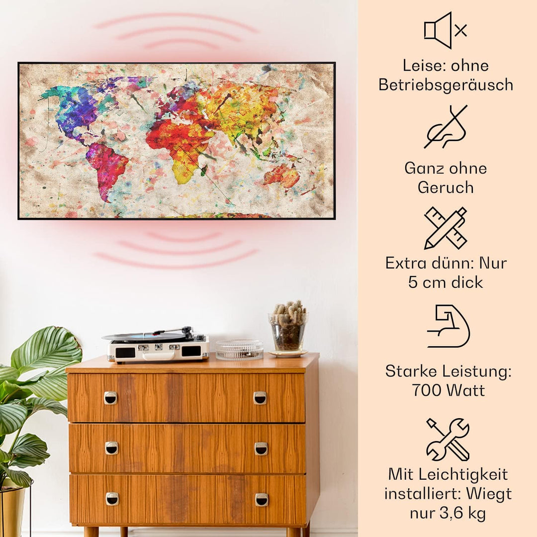 Klarstein Air Art Smart Infrarotheizung, Infrarot Heizung mit IoT/WiFi App-Steuerung, Erkennung Offe