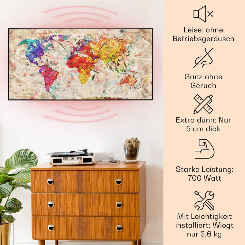 Klarstein Air Art Smart Infrarotheizung, Infrarot Heizung mit IoT/WiFi App-Steuerung, Erkennung Offe