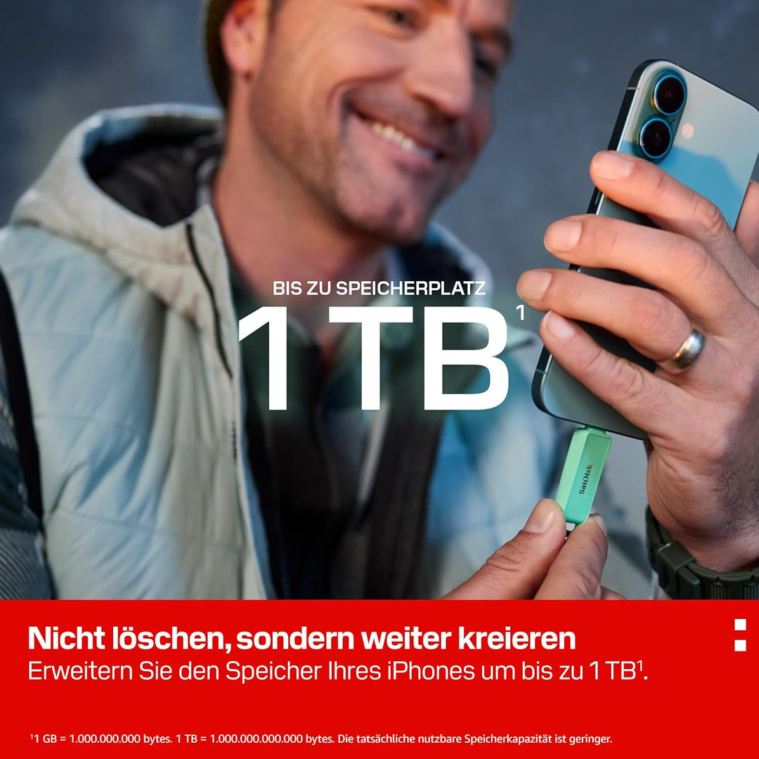 SANDISK Phone Drive mit USB Type-C 512 GB (Flash-Laufwerk für Smartphones, Tablets und Computer, 150