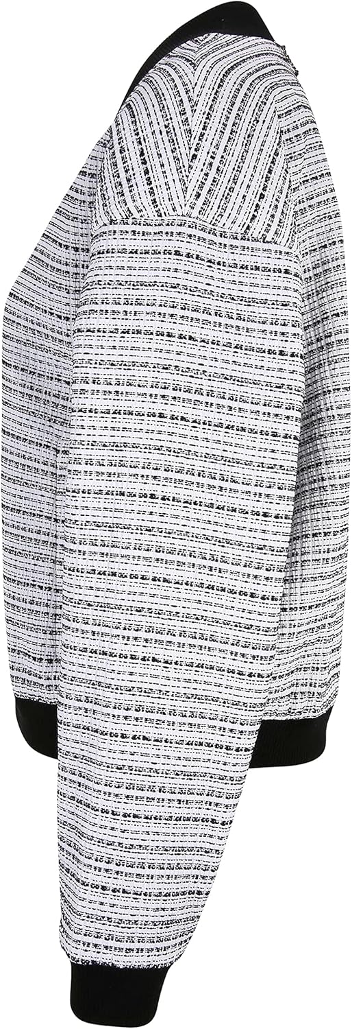 Tamaris Damen ATLANTIS Karierte Bomber Jacke 38 Off White&Black, 38 Off White&Black