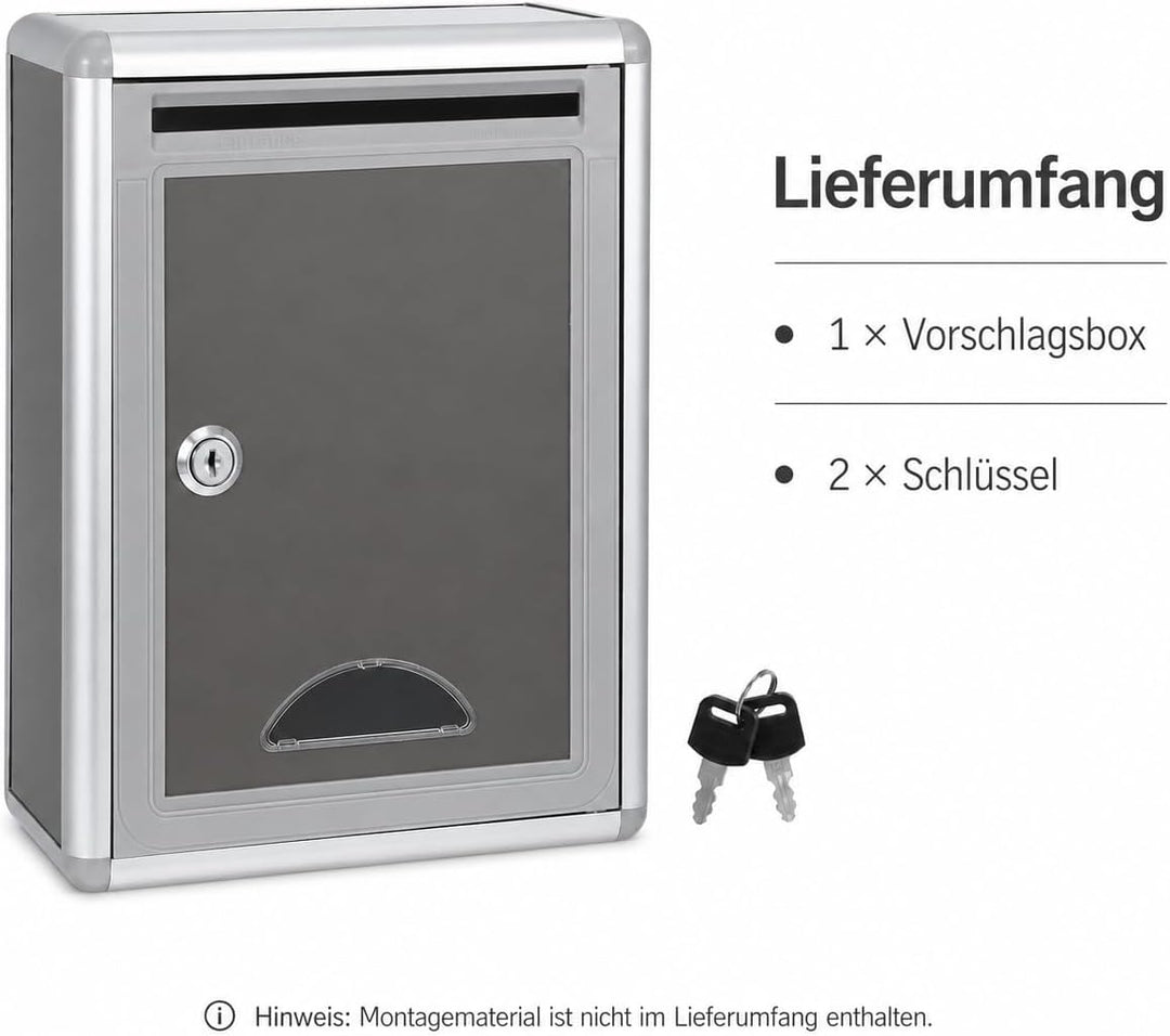 Gadpiparty Briefkasten, Spendenbox AbschliessBar, für Unternehmen Beschwerdebox Wasserdicht Sicher