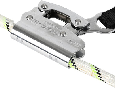 MENAYODA Safety Auffanggerät Mitlaufend auf 12mm Kernmantelseil 10m mit Bandfalldämpfer, PSA, Höhens